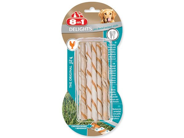 Tyčinky 8in1 Dental Delights kroucené žvýkací 55 g