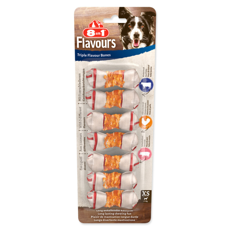 Kosti žvýkací 8in1 Triple Flavour XS 7 ks