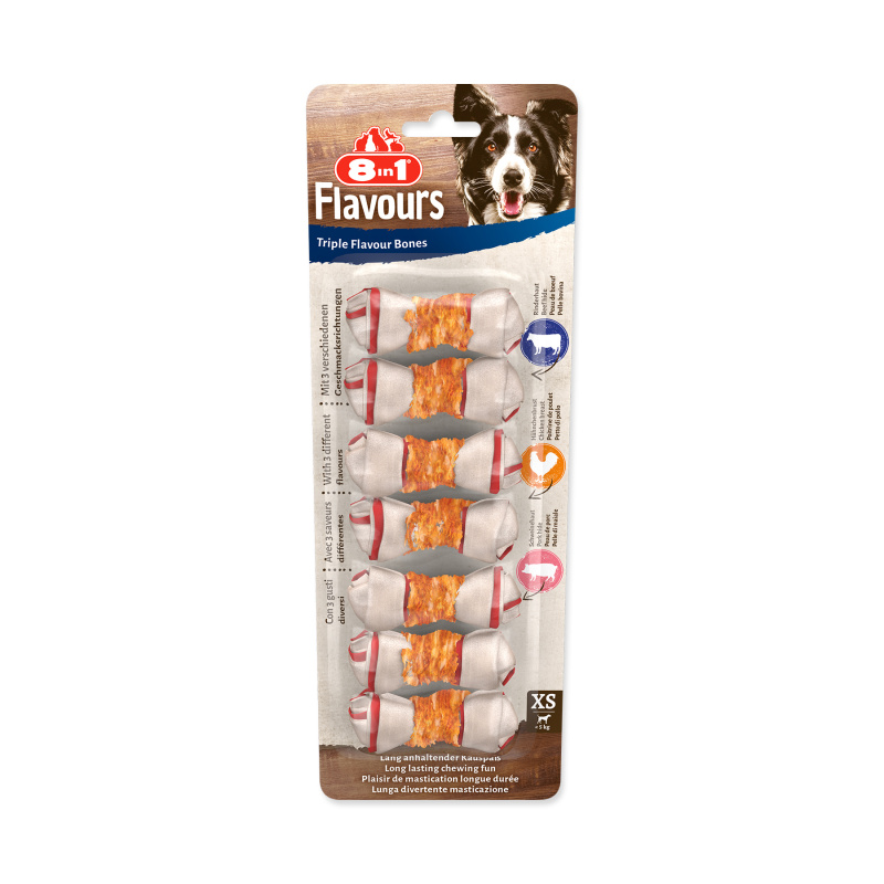 Kosti žvýkací 8in1 Triple Flavour XS 7 ks