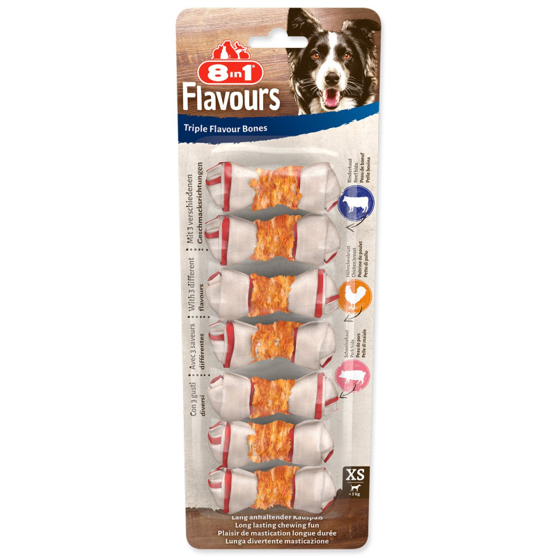 Kosti žvýkací 8in1 Triple Flavour XS 7 ks