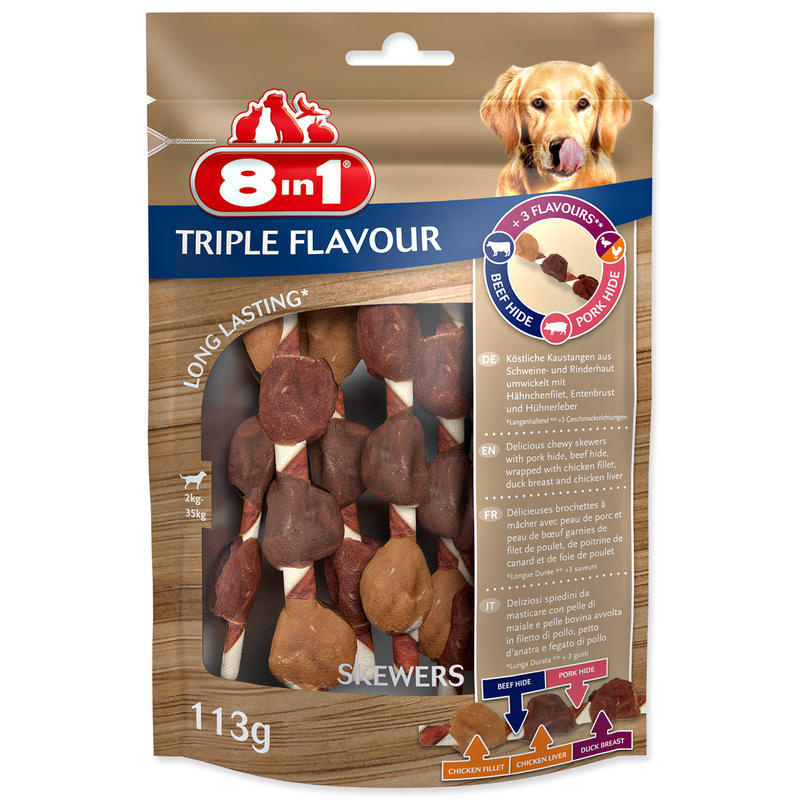 Špíz žvýkací 8in1 Triple Flavour 6 ks
