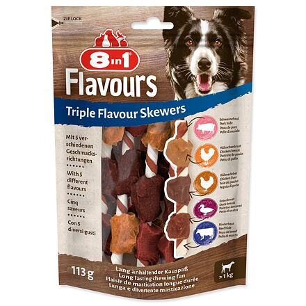 Špíz žvýkací 8in1 Triple Flavour 6 ks