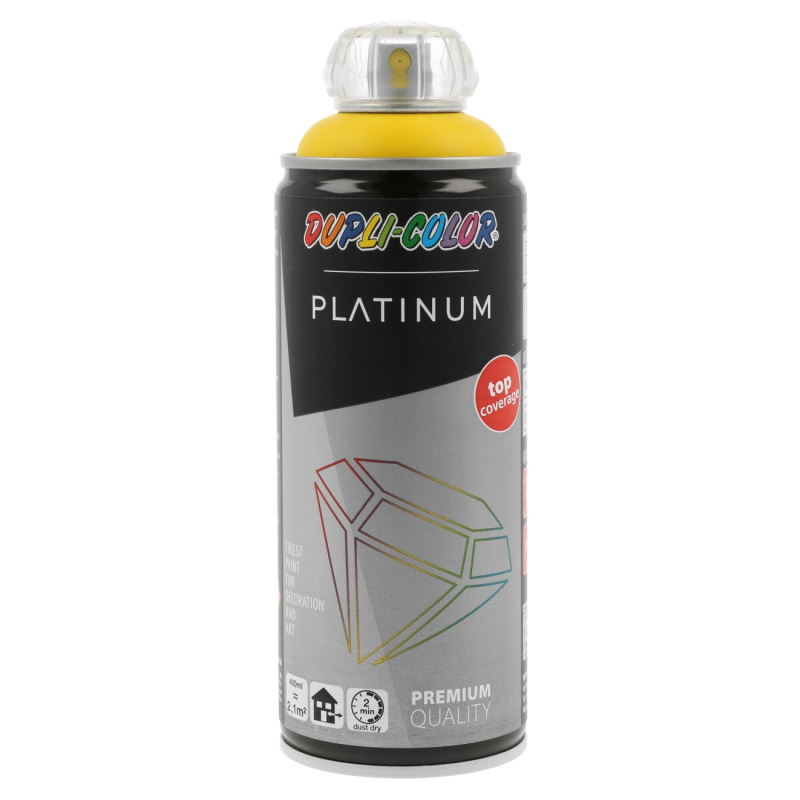 DUPLI-COLOR Lak ve spreji PLATINUM hedvábně matný, RAL 1023 žlutá dopravní 400ml