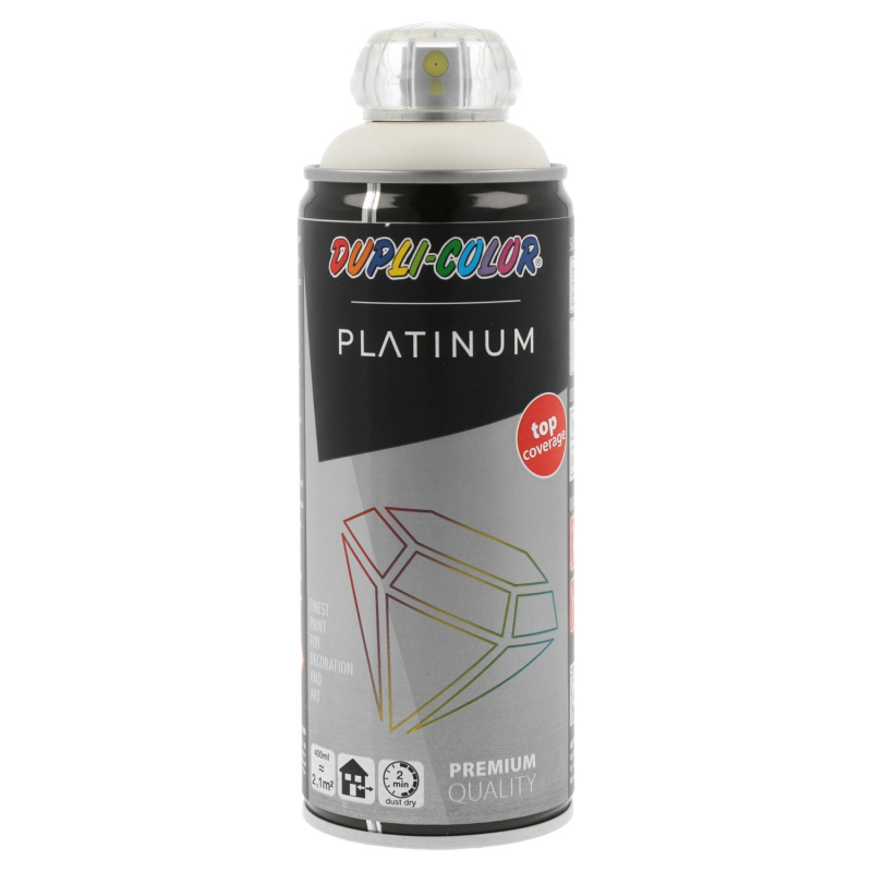 DUPLI-COLOR Lak ve spreji PLATINUM hedvábně matný, RAL 9010 jasně bílá, 400 ml
