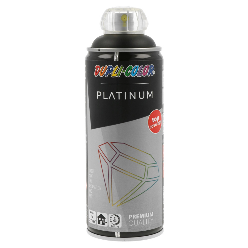 DUPLI-COLOR Lak ve spreji PLATINUM hedvábně matný, RAL 9005 černá, 400 ml