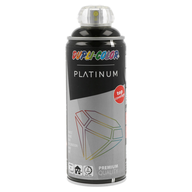 DUPLI-COLOR Lak ve spreji PLATINUM lesklý, RAL 9005 černá, 400 ml