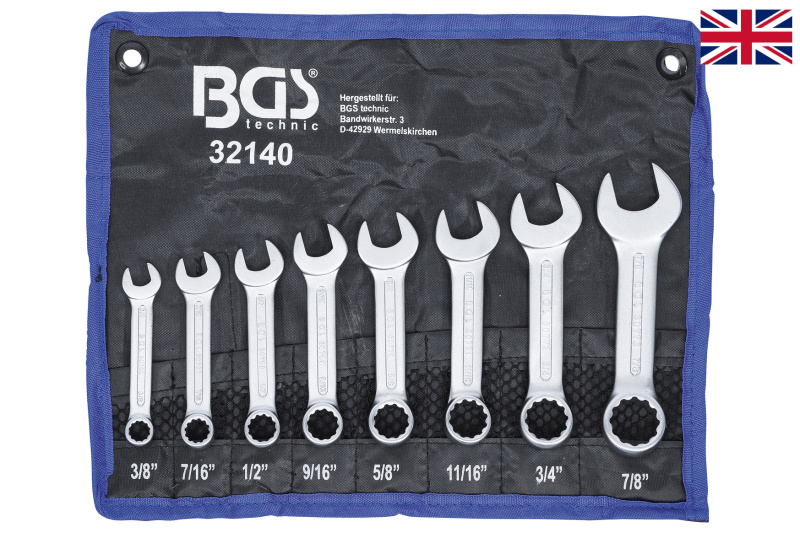 BGS technic Klíče očkoploché, palcové 8ks - BGS 32140