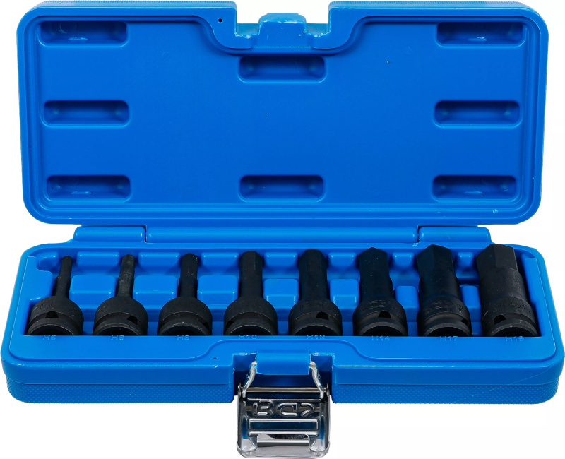 Sada vnějších rázových nástrčných klíčů HEX, 1/2", 5-19 mm, 8 ks - B5481