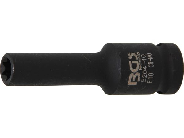 BGS Technic BGS 5204-10 Nástrčná hlavice 1/2" E-Profil E10, prodloužená, silová