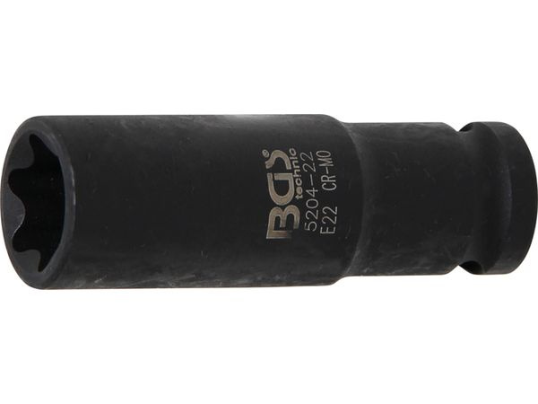 BGS Technic BGS 5204-22 Nástrčná hlavice 1/2" E-Profil E22, prodloužená, silová
