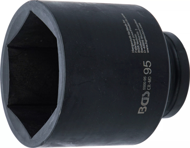 Silová nástrčná hlavice, šestihranná, prodloužená, 1", 95 mm, B5500-95