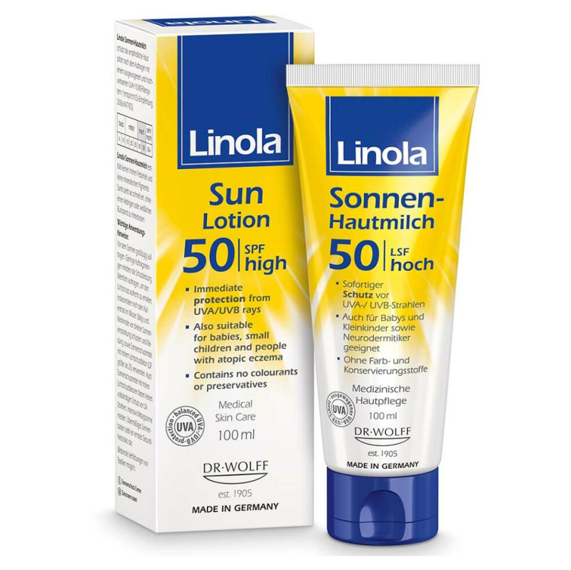 Linola Sun Lotion SPF50 krém na opalování pro suchou až atopickou pokožku 100 ml