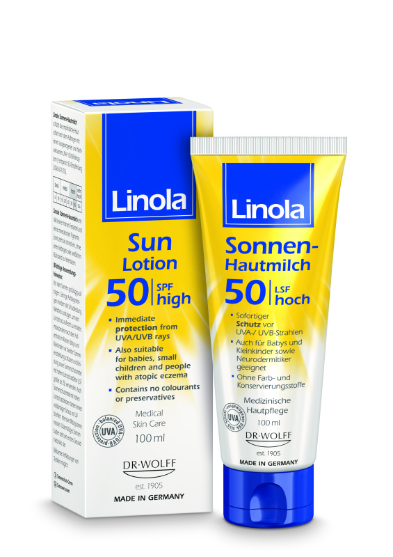 Linola Sun Lotion SPF50 krém na opalování pro suchou až atopickou pokožku 100 ml