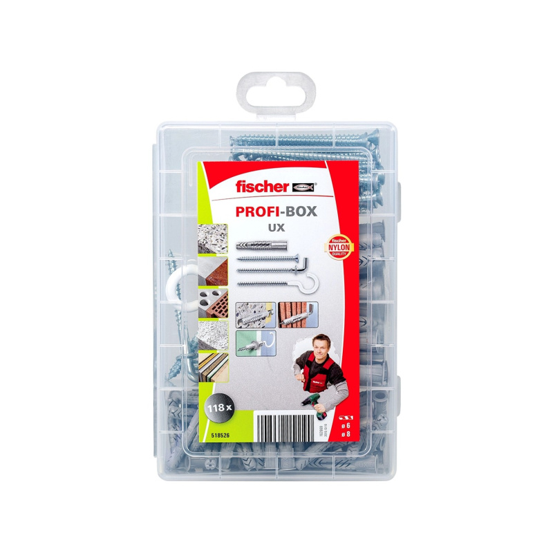 Fischer Profi-Box Sada hmoždinek UX, šroubů a skob, 118-dílná
