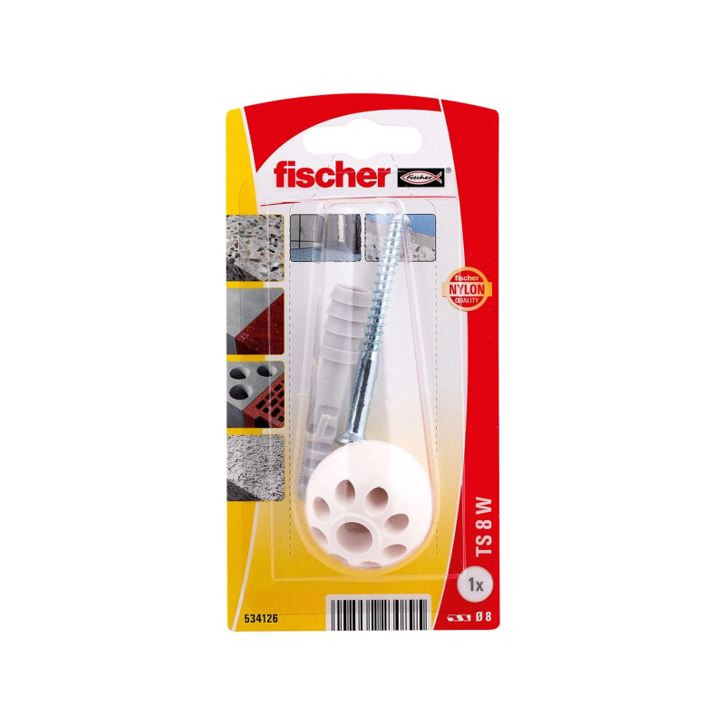 Fischer Dveřní zarážka TS 8 K NV bílá