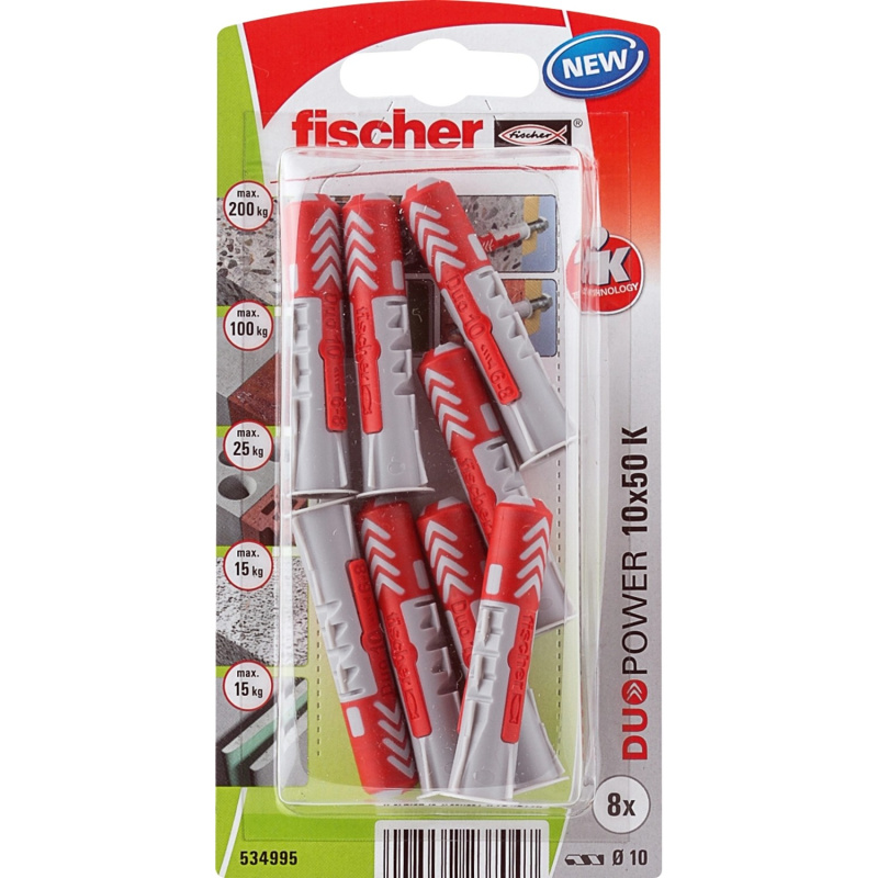 Fischer Hmoždinka DuoPower 10 x 50 K NV, 8 ks