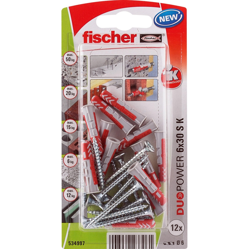 Hmozdinka duopower s vrutem 6x30 s k nv (12ks)