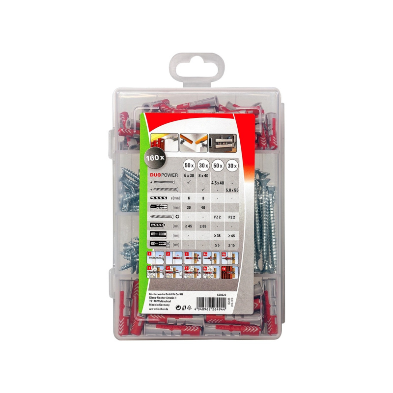 Fischer Profi-Box Sada hmoždinek DuoPower a šroubů, 160-dílná