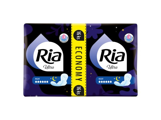Ria Ultra Night Economy pack menstruační vložky 16 ks