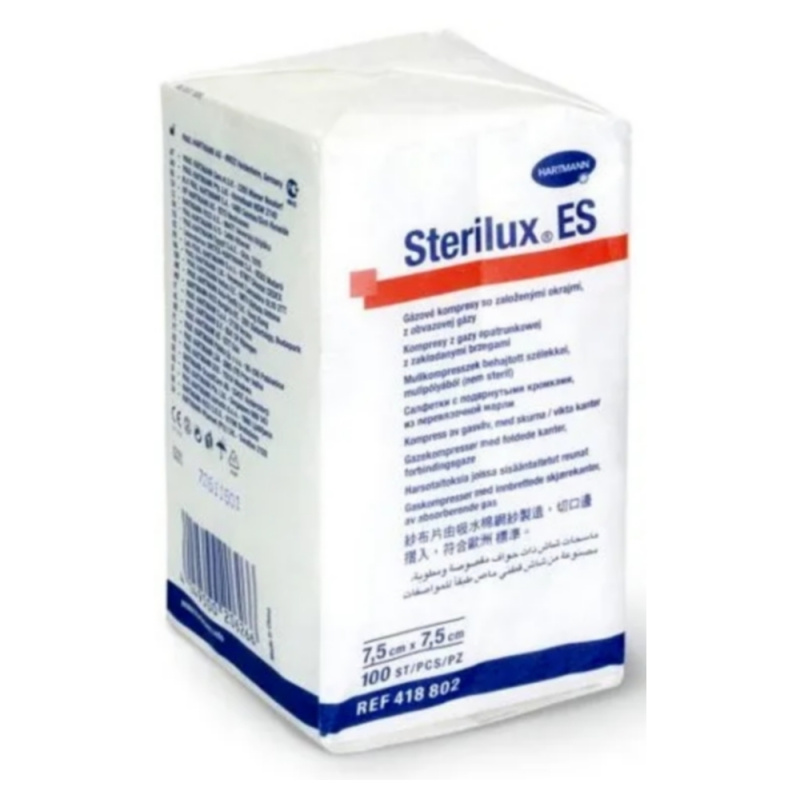 STERILUX Gáza kompres nesterilní  7,5 x 7,5 cm 100 kusů