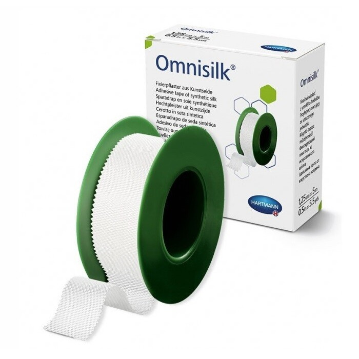 Omnisilk Náplast bílé hedvábí 1,25 cm x 5 m cívka 1 ks