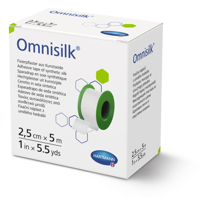 HARTMANN Náplast OMNISIKL bílé hedvábí 2,5 cm x 5 m 1 ks