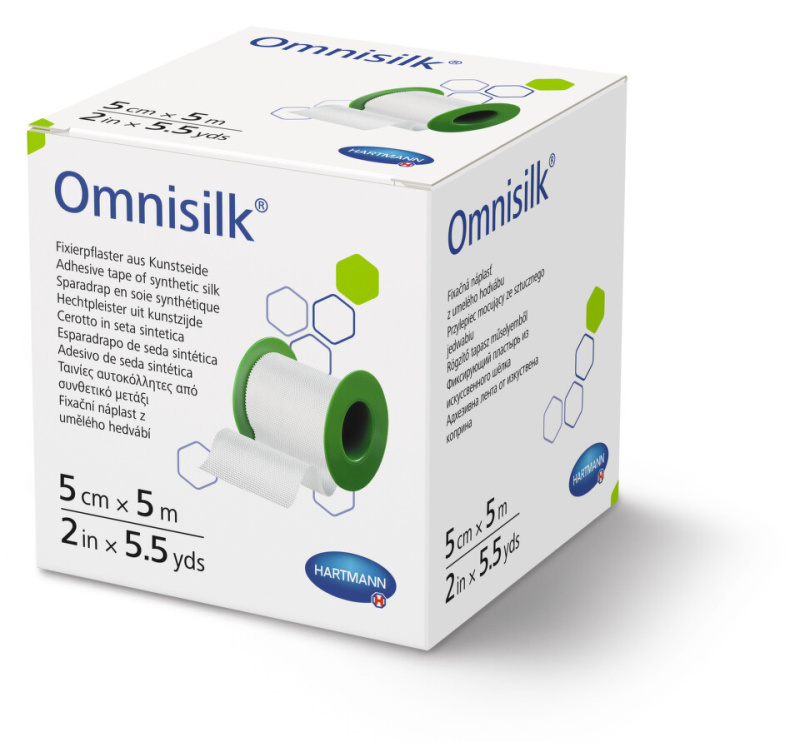 Omnisilk Náplast bílé hedvábí 5 cm x 5 m cívka 1 ks