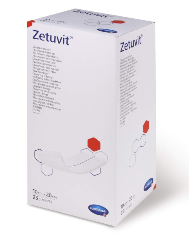 ZETUVIT kompres sterilní 10x20 cm nepřilnavý 25 ks