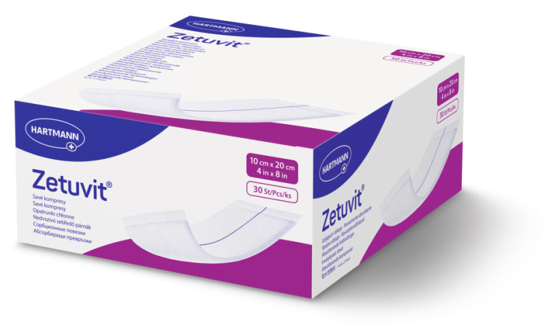 ZETUVIT kompres nesterilní 10x20cm/30ks