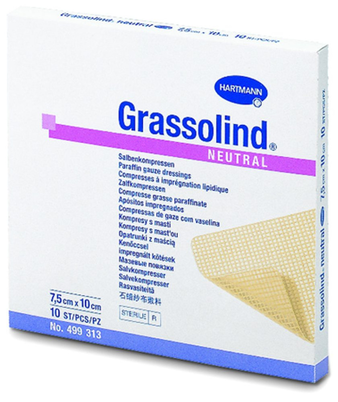 Kompres Grassolind sterilní 7.5 x 10 cm / 10 ks