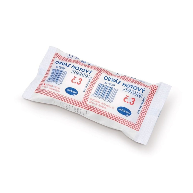 Obvaz hotový ster. č.3 obinadlo a 2 polštářky
