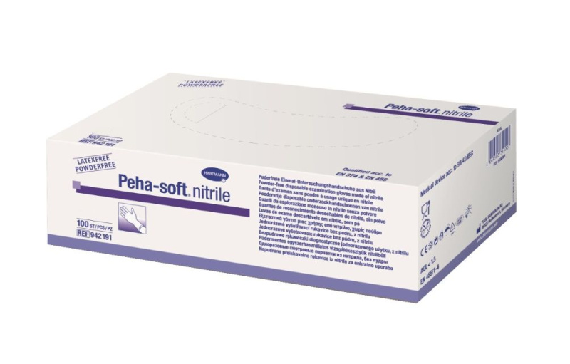 Rukavice vyšetřující Peha-Soft NITRILE bez pudru L 100ks