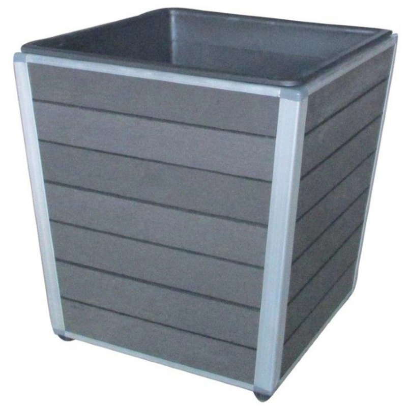 WPC krychlový květináč Monaco, antracit, 27 x 27 x 28 cm