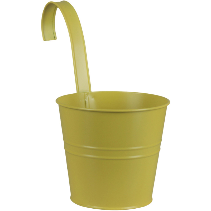 A.H.G. Zinkový květináč na balkon, žlutozelená, pr. 14 x 24 cm