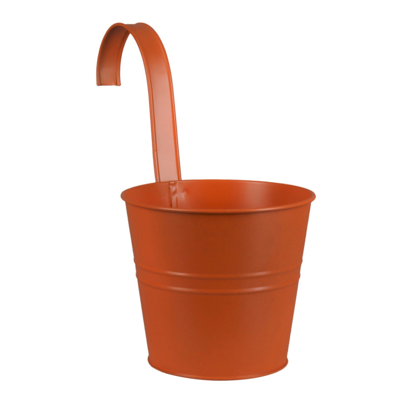 A.H.G. Zinkový květináč na balkon, oranžová, pr. 16 x 26 cm