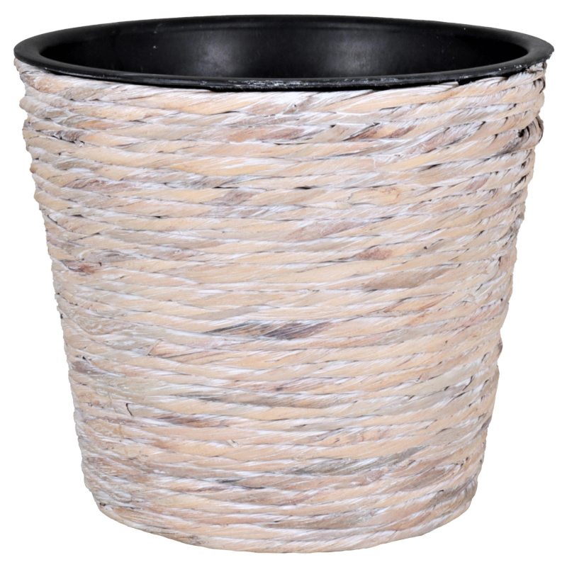 A.H.G. Květináč z vodního hyacintu bílý pr. 16 x 14 cm