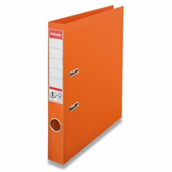 Plastový pákový pořadač Esselte - A4, s kapsou, hřbet 5 cm, oranžový