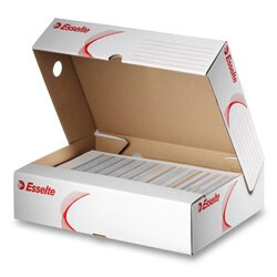 Archivační krabice Esselte - 33,0 x 8,0 x 26,0 cm, horizontální, bílá