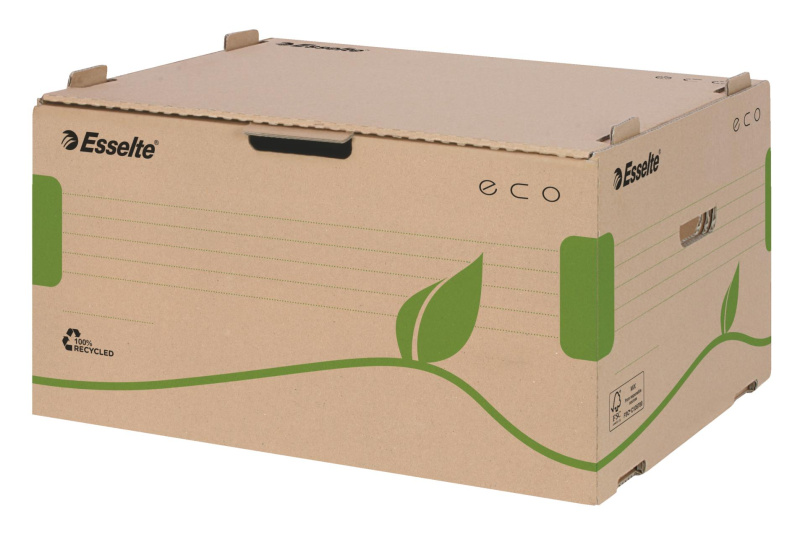 Archivační krabice Esselte ECO - hnědá, otvírání zpředu, 43,9 x 25,9 x 34 cm