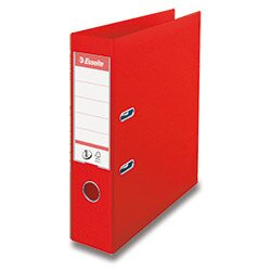Plastový pákový pořadač Esselte VIVIDA - A4, s kapsou, hřbet 7,5 cm, červený