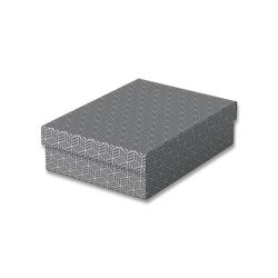 Úložné a dárkové krabice Esselte Home - střední, nízké, šedé, 3 ks