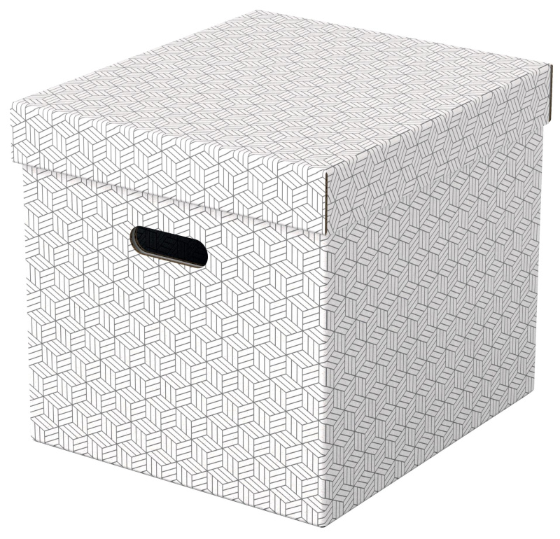 Úložné krabice Esselte Home - krychlové, bílé, 3 ks