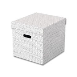 Úložné krabice Esselte Home - krychlové, bílé, 3 ks