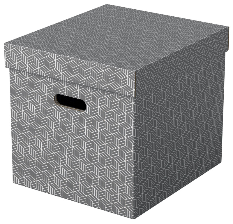 Úložné krabice Esselte Home - krychlové, šedé, 3 ks