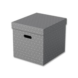 Úložné krabice Esselte Home - krychlové, šedé, 3 ks
