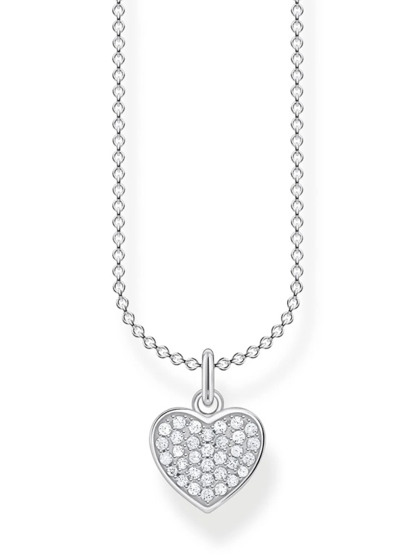 Thomas Sabo KE2046-051-14-L38V Silver Pavé Heart Necklace 36-38 cm