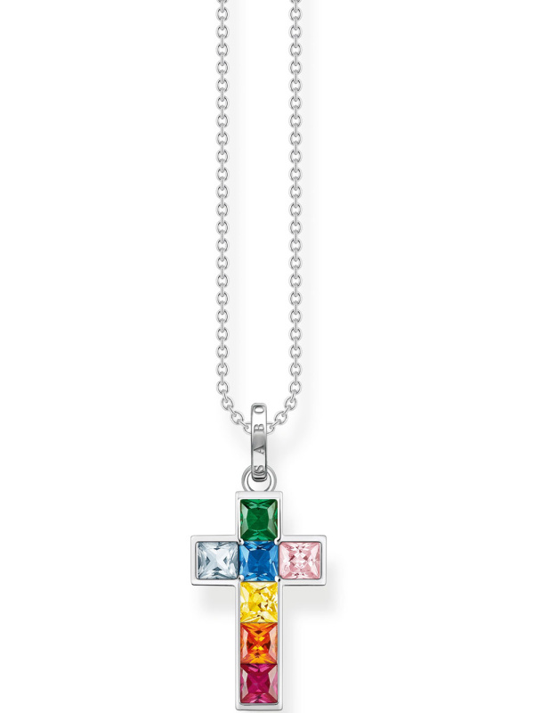 Thomas Sabo KE2166-477-7 Ladies Necklace - Cross Rainbow