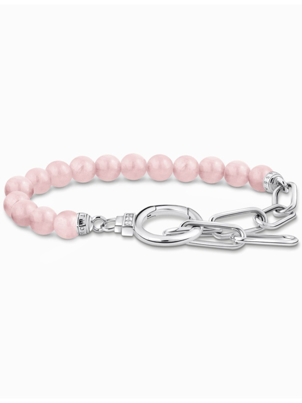 Thomas Sabo A2134-035-9-L19V Silver náramek s růžovými korálky