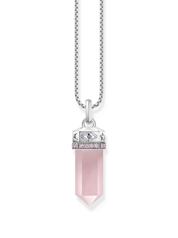 Thomas Sabo PE955-640-9 Silver pendant with rose-coloured rose quartz crystal