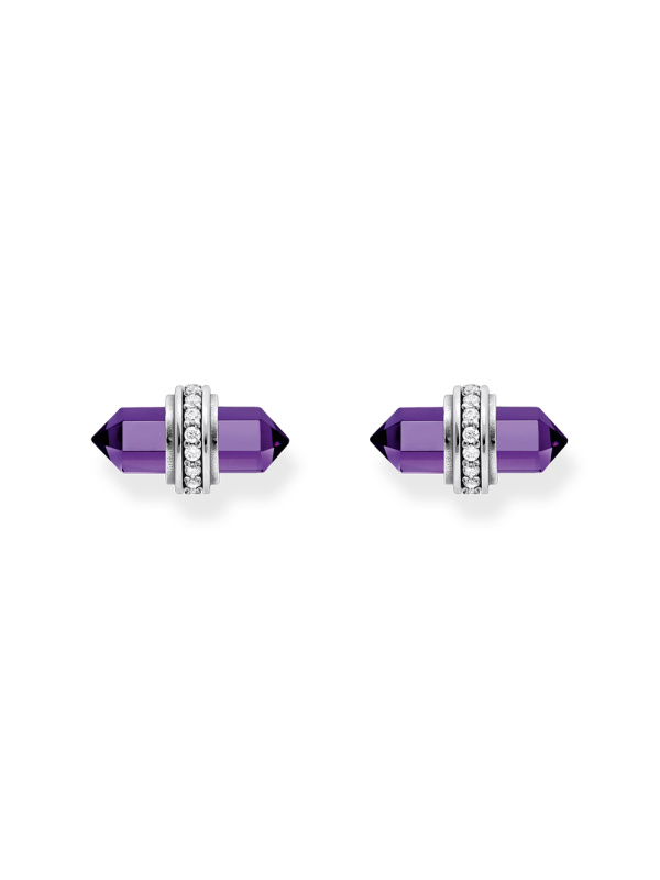 Thomas Sabo H2281-643-13 Silver stud earrings with violet onyx